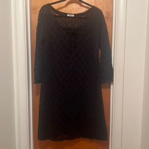 Garnet Hill Boheme Easy Lace Dress black